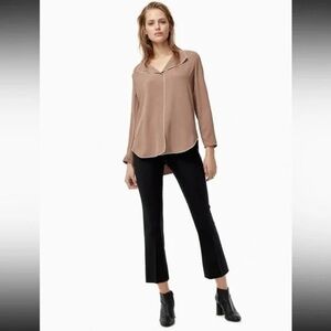 Aritzia Babaton Brown Popover Rena Shirt Blouse M